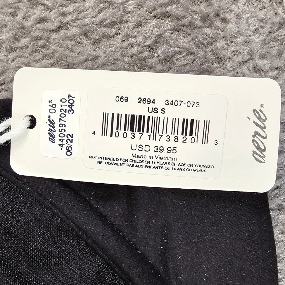 Aerie Smoothez‎ Unlined Triangle Bralette Black Small NEW